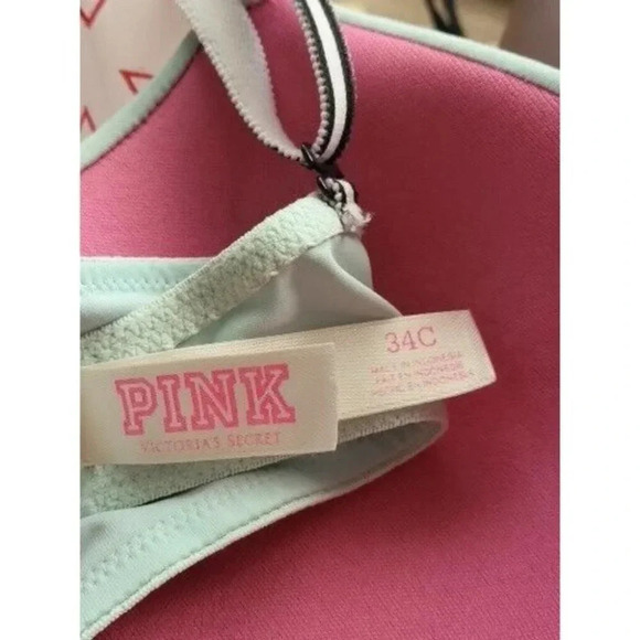 Pink Victoria's Secret wear everywhere demi underlined green Bra 34C - Picture 6 of 8
